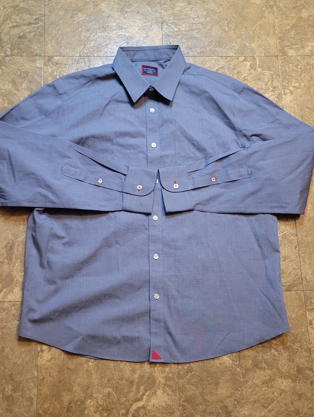 UNTUCKit Pio Cesare Wrinkle Free Shirt Mens Large L Blue Long Sleeve Button Up
